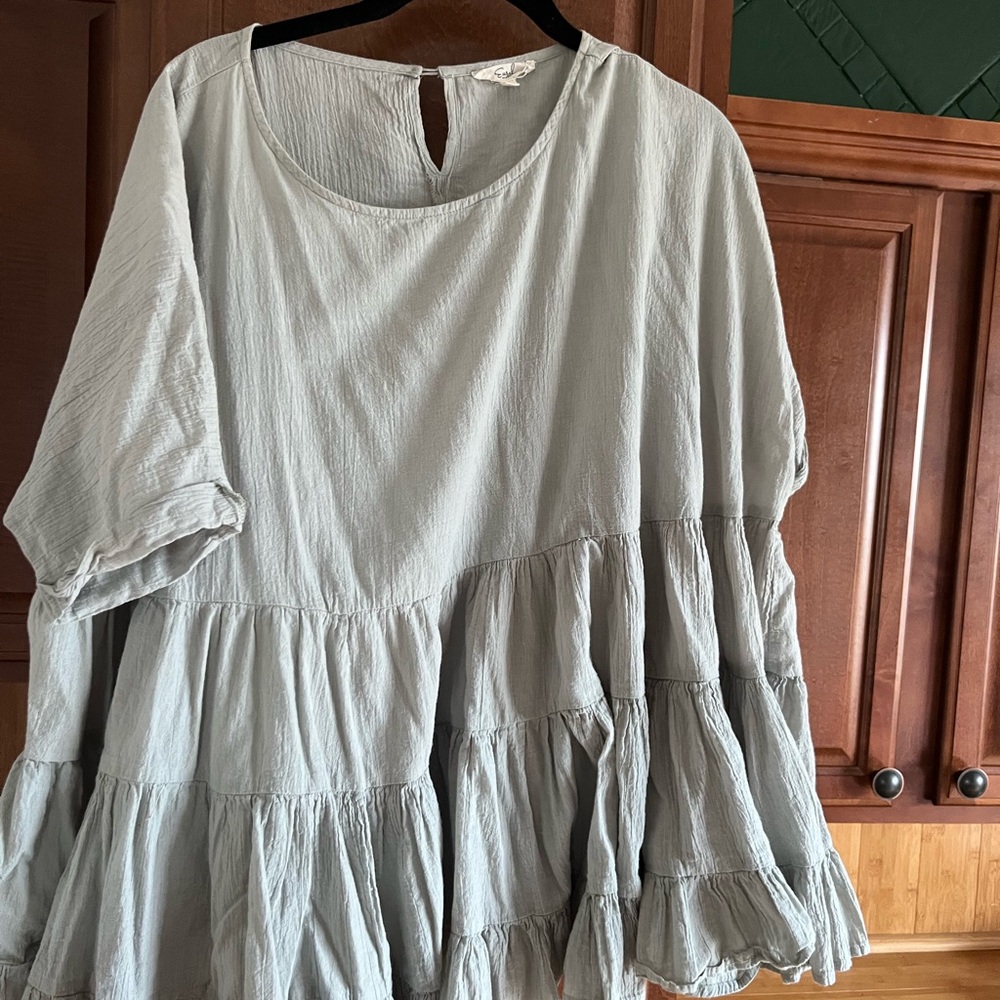Elegant sage babydoll Women's Top